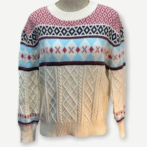 Love +‎ HARMONY fair isle cable knit sweater